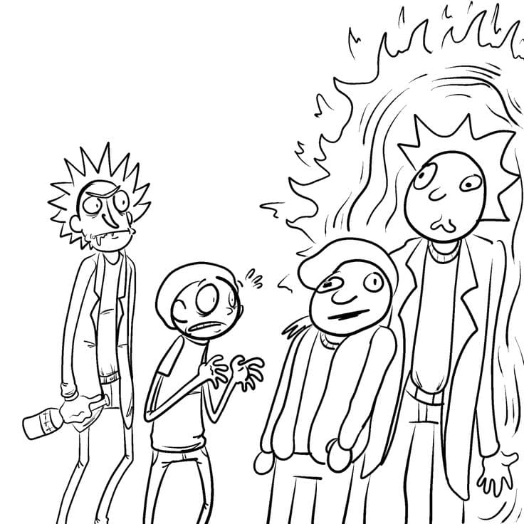 Coloriage Rick et Morty. Imprimez des images intergalactiques ici
