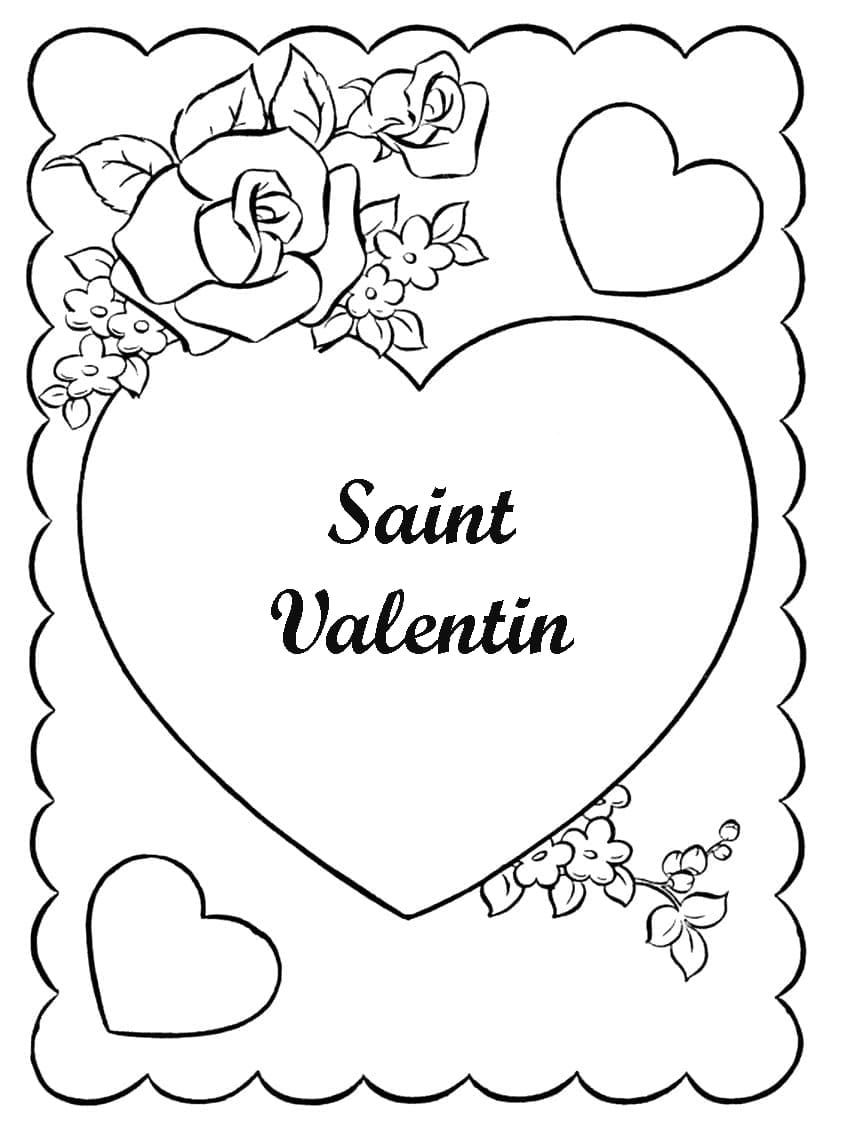Coloriage Saint Valentin. Imprimer les images 14 février