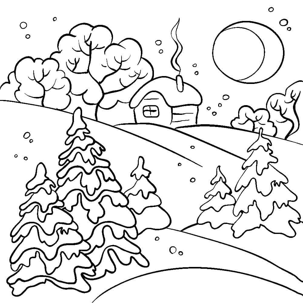 Dibujos de Invierno para colorear. Imprima gratis, 100 imágenes