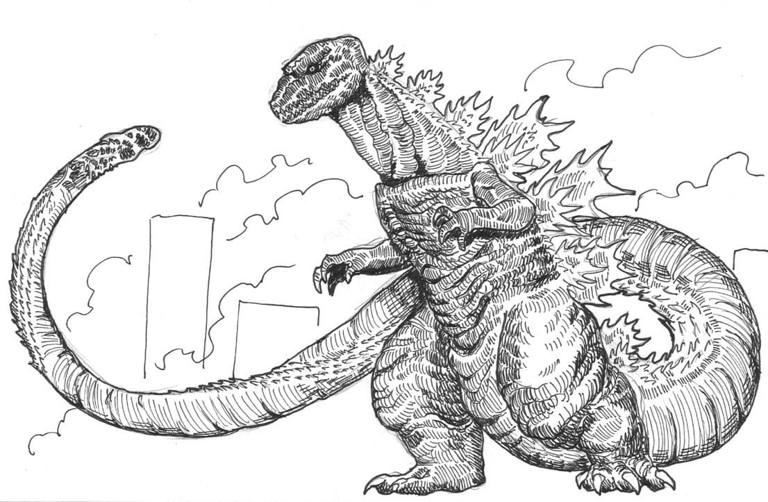 Fuego Godzilla Para Colorear Paginas