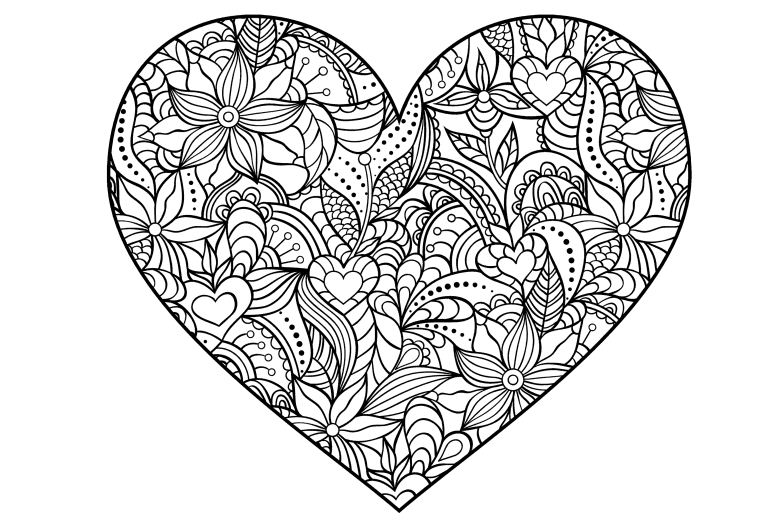 Heart Mandala Coloring Pages Printable