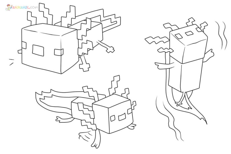 Axolotl Minecraft Coloring Pages