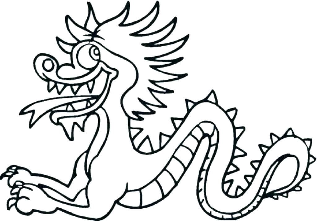 Chinese Dragon Head Coloring Page