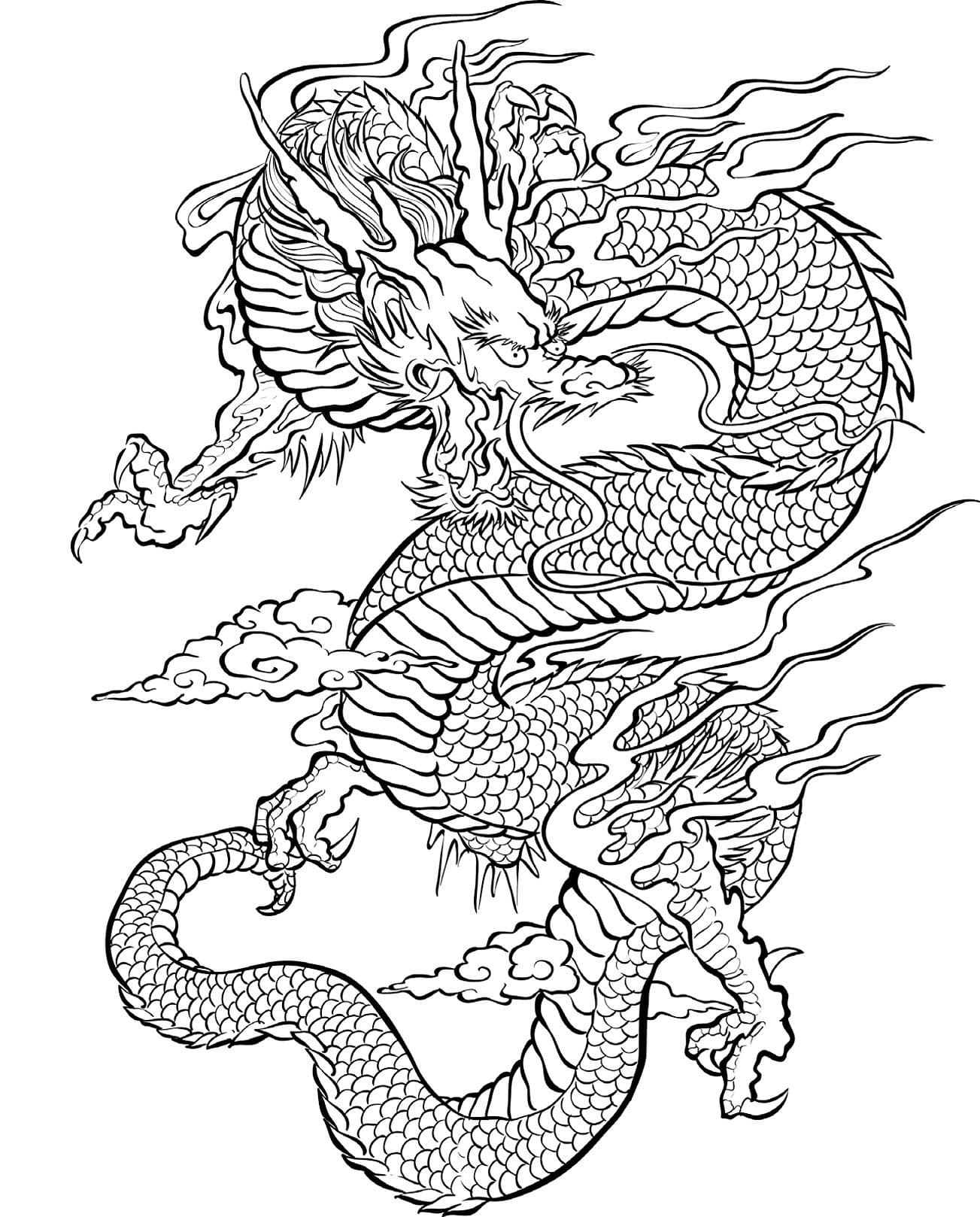 Chinese Dragon Coloring Pages