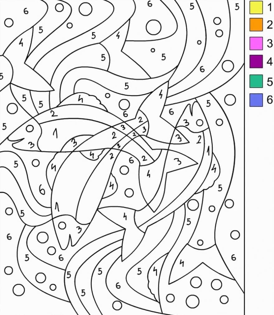 Hard Color By Number Coloring Pages