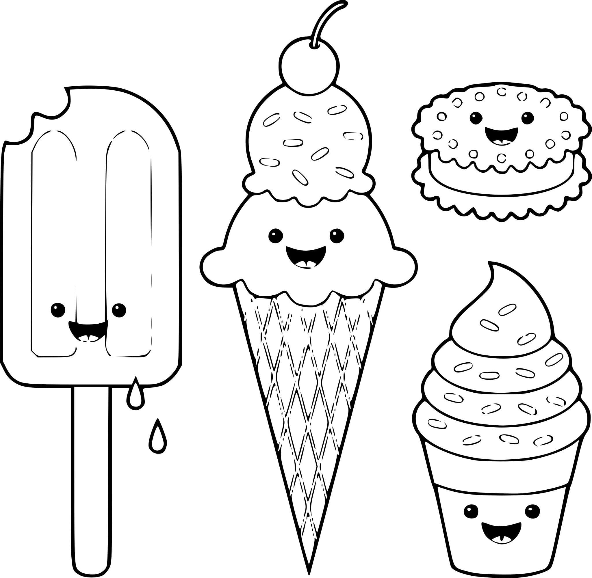 Ice Cream Sandwich Coloring Pages
