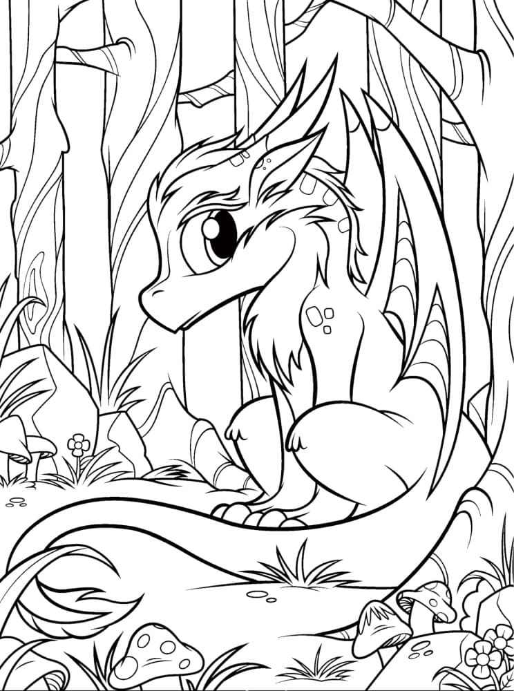 Baby Dragon Hatching Coloring Pages
