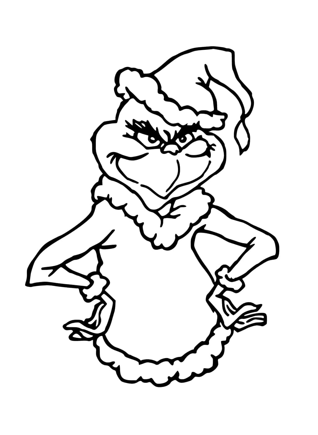 Grinch Christmas Tree Coloring Page