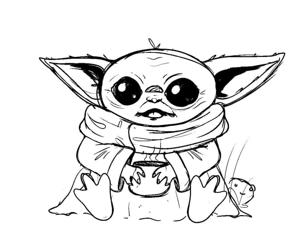 Раскраски Бейби Йода 70 фото