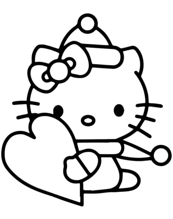 Hello Kitty Cartoon Frogs Coloring Pages