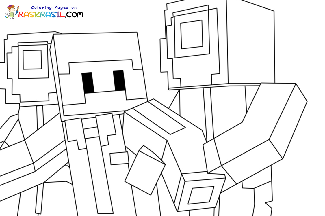 Minecraft Village Printable Coloring Pages