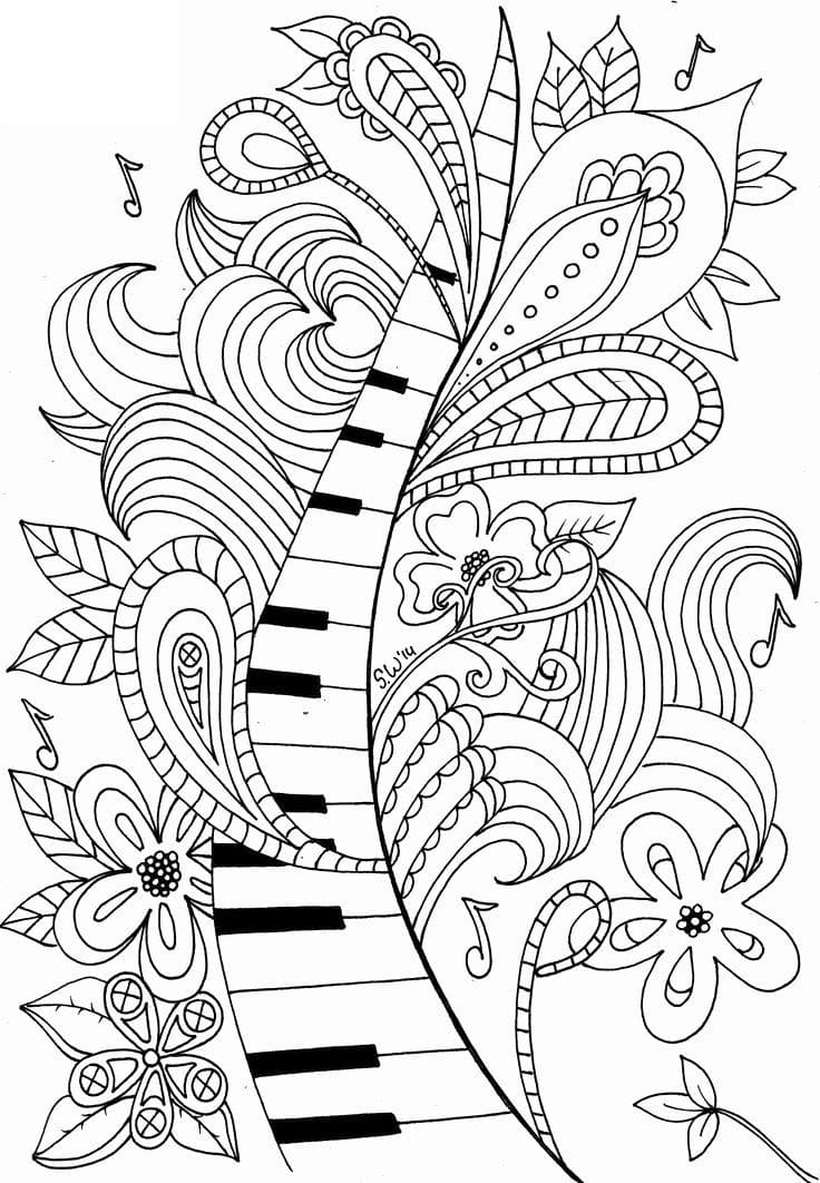 Music Coloring Page For Adults