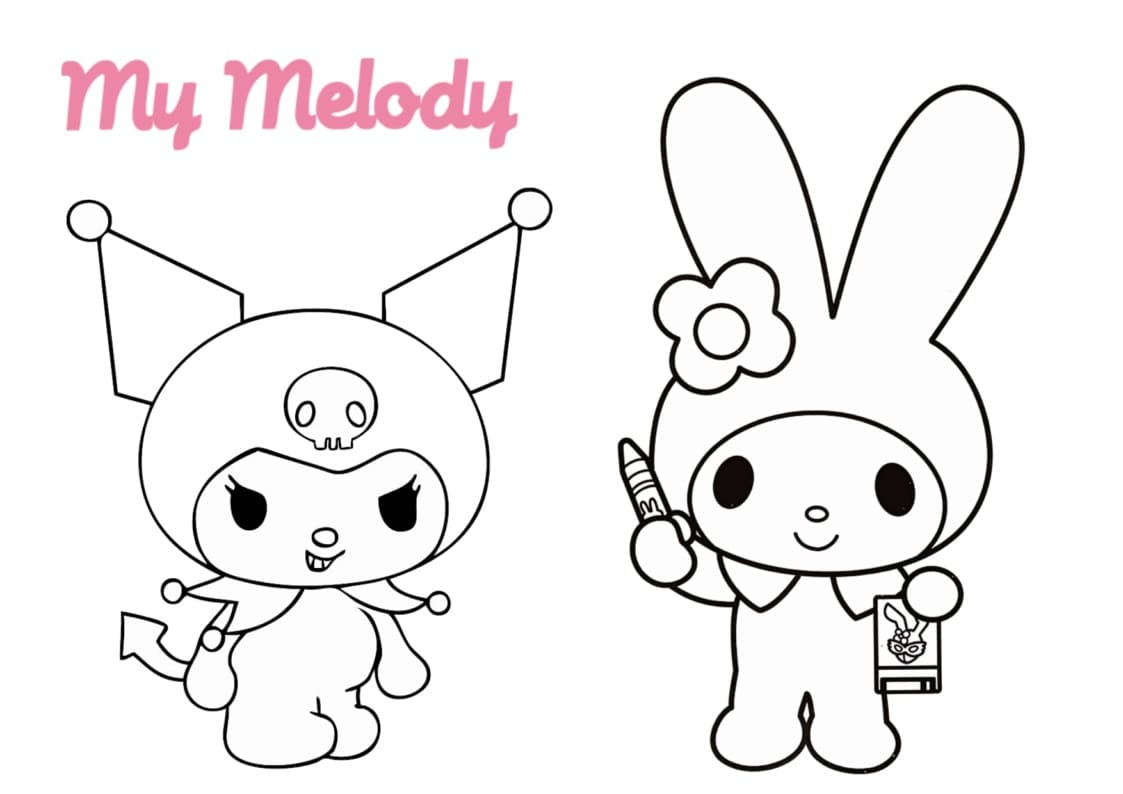 My Melody And Kuromi Coloring Pages