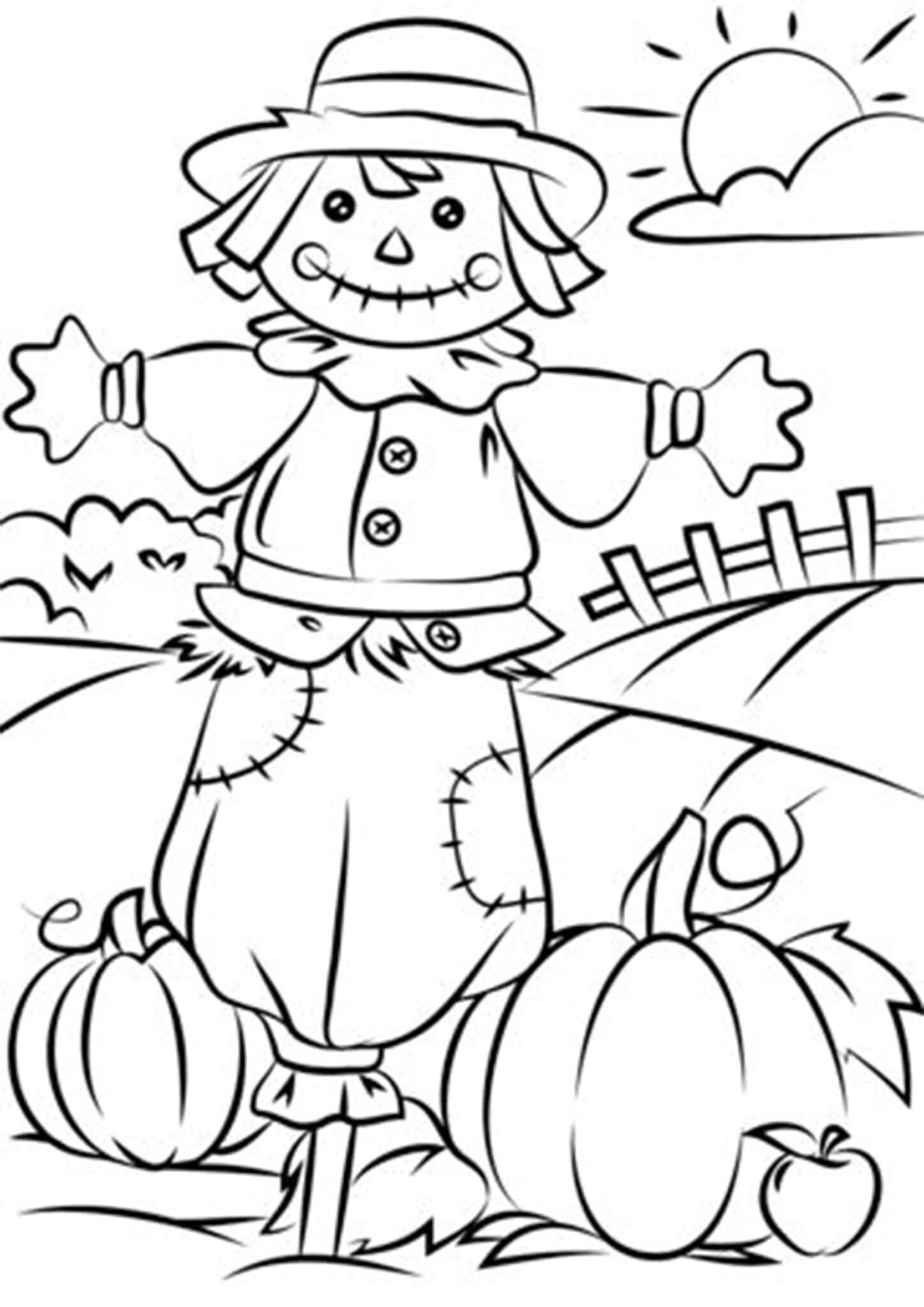 Scarecrow Coloring Pages | 100 Pictures Free Printable
