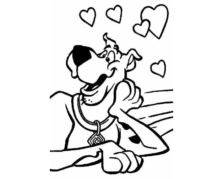 Scooby Doo Valentines Coloring Pages