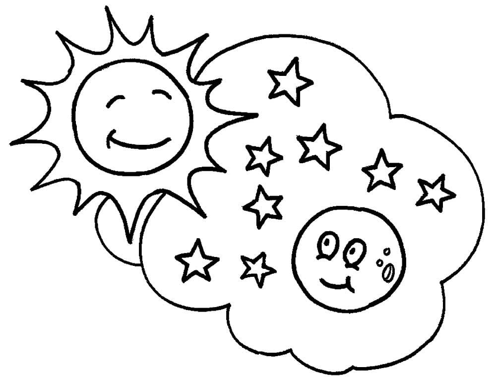 Free Printable Sun And Moon Coloring Pages