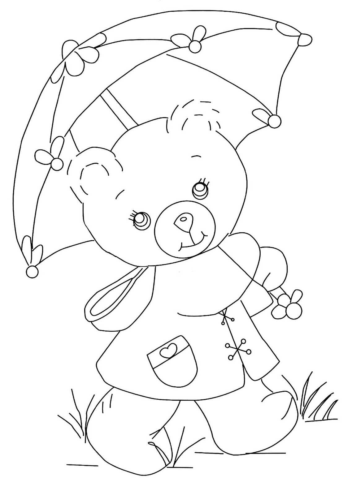 Halloween Teddy Bear Coloring Pages