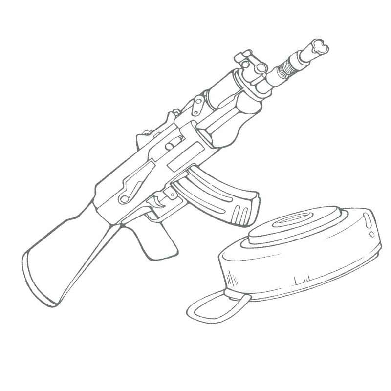 Machine Gun Coloring Pages