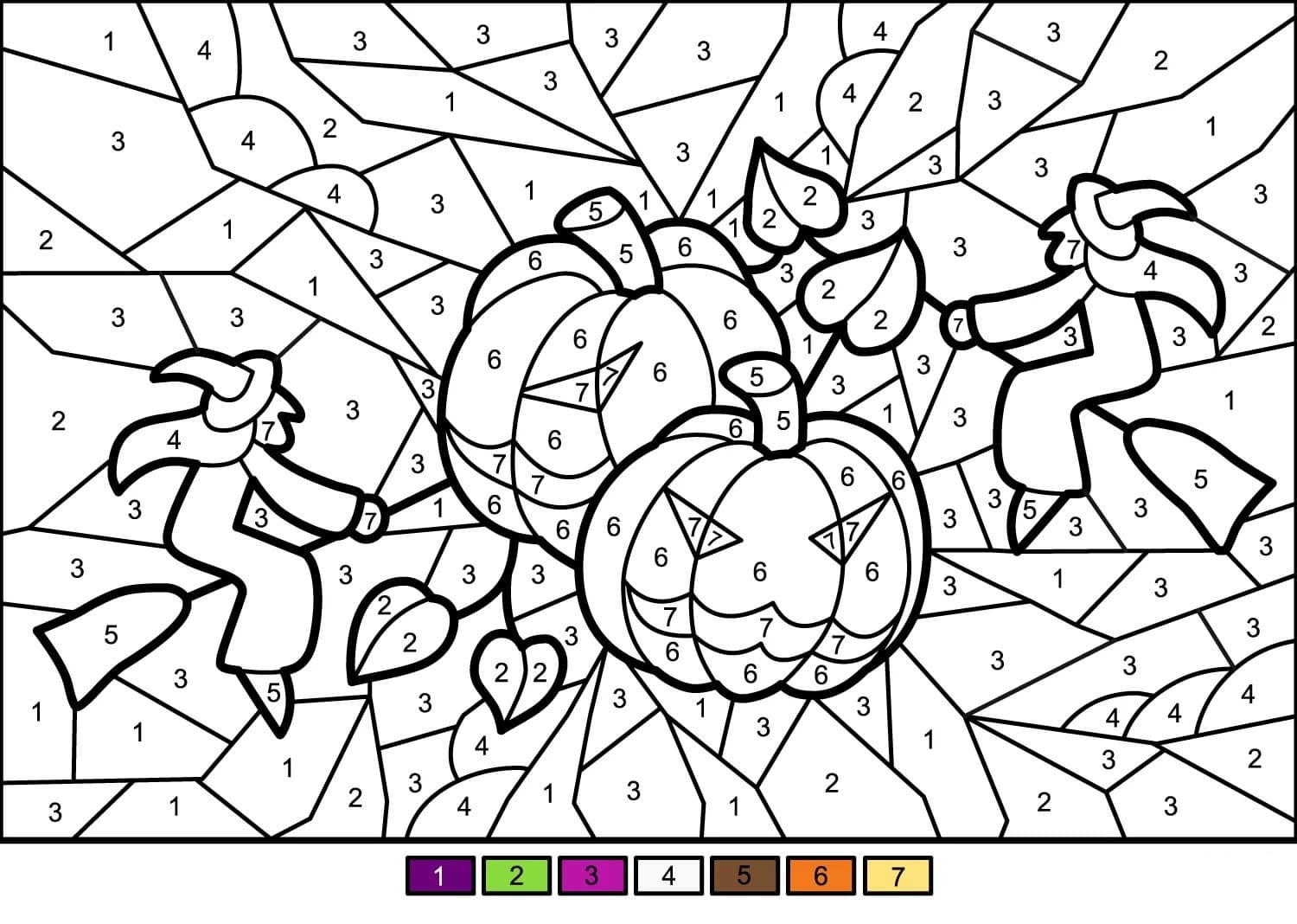 Color By Number Halloween Dibujos Con Numeros Numero Para Colorear Y