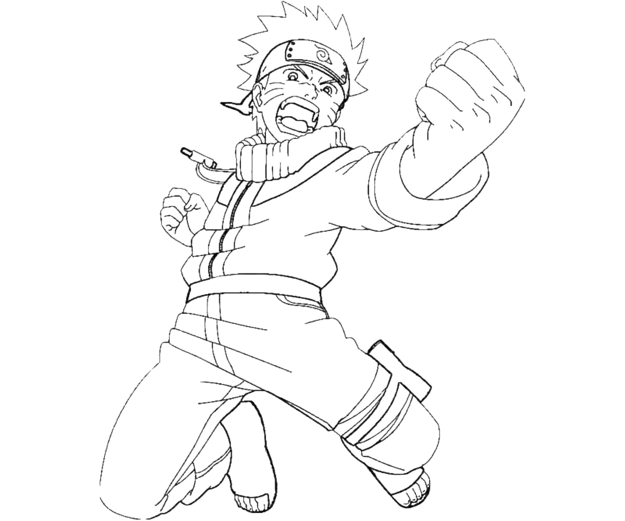 Naruto Nine Tails Mode Coloring Pages