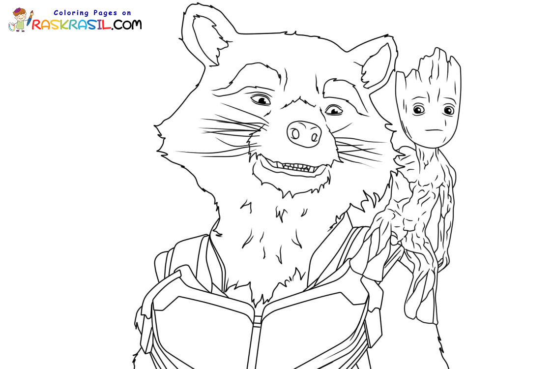Rocket Raccoon Coloring Pages
