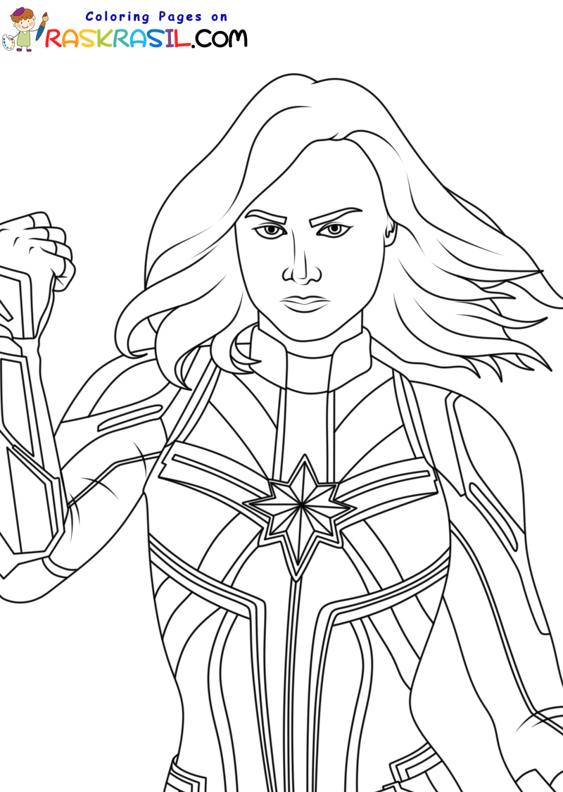 Desenho Capitã Marvel Para Colorir