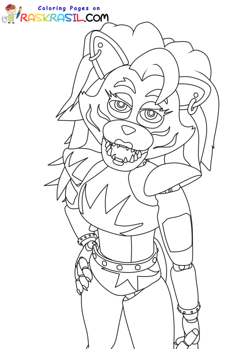 Dibujos de FNAF Roxanne Wolf para Colorear