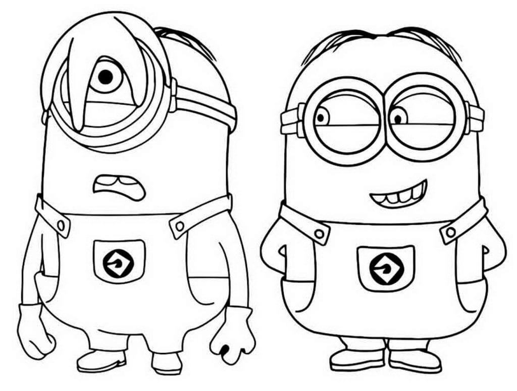 Minions Ausmalbilder. Online drucken, 100 beste Bilder