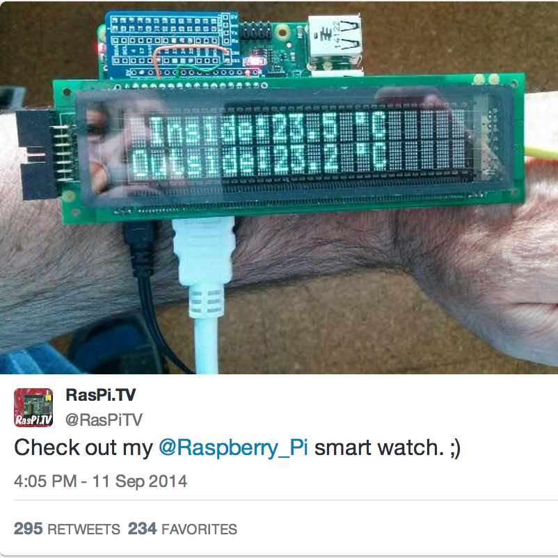 Raspberry Pi SmartWatch Joke RasPi.TV