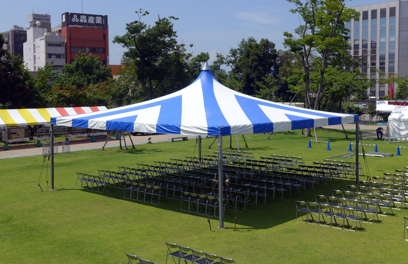 10mx10m大型テント（青白） イベントとレンタルのレントオール富山
