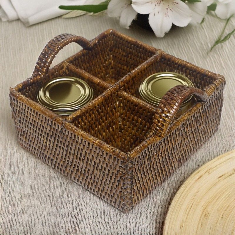 RATTAN RECTANGULAR CHEESE TRAY WITH GLASS INSERT FROM RATTAN ISLAND