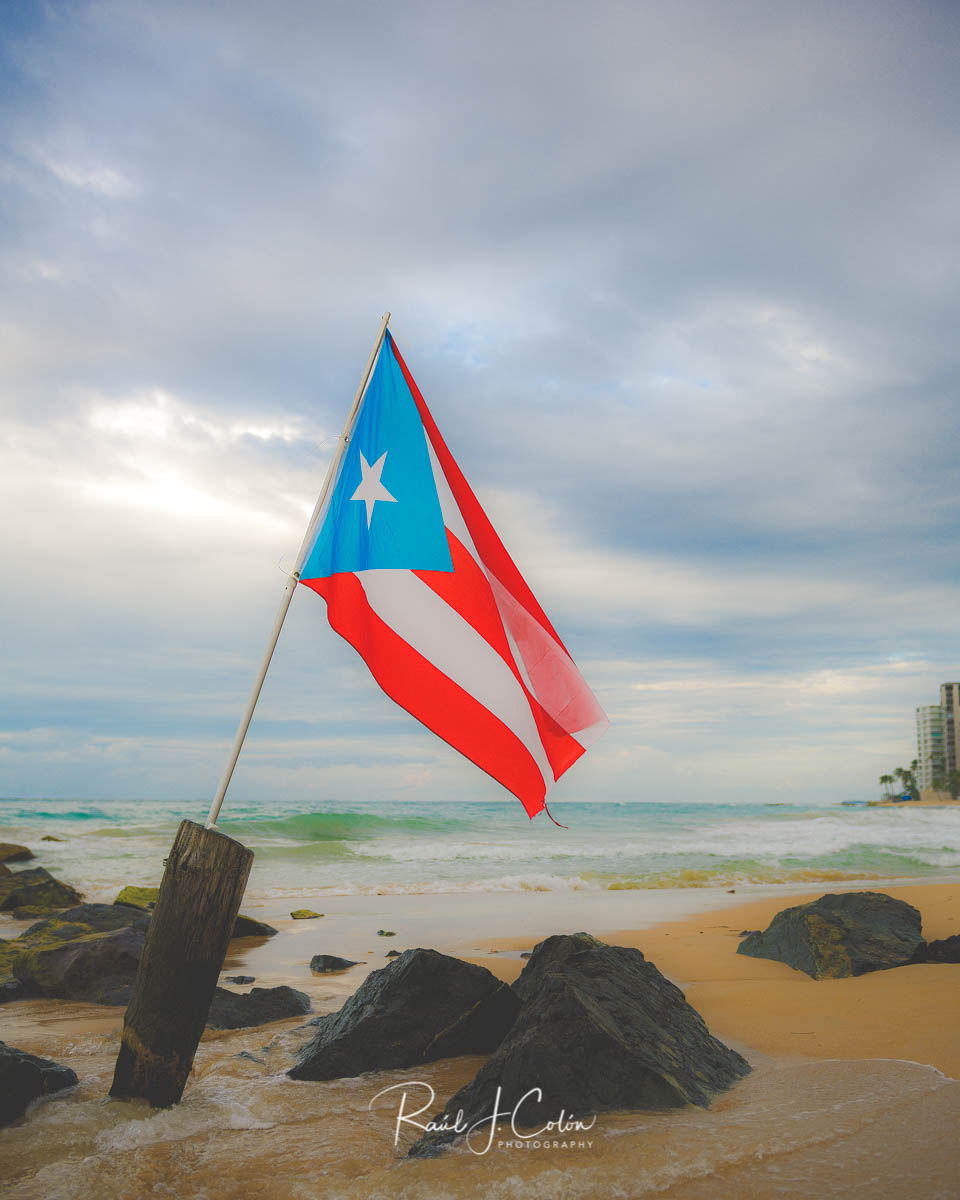Original Puerto Rican Flag Condado Beach, San Juan, PR