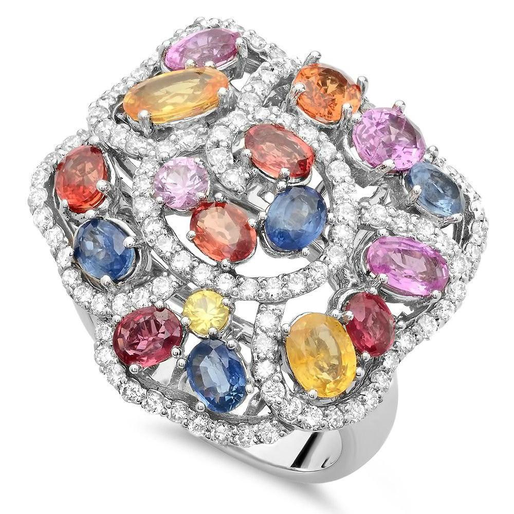 MultiColor Sapphire & Diamond Ring Raven Fine Jewelers