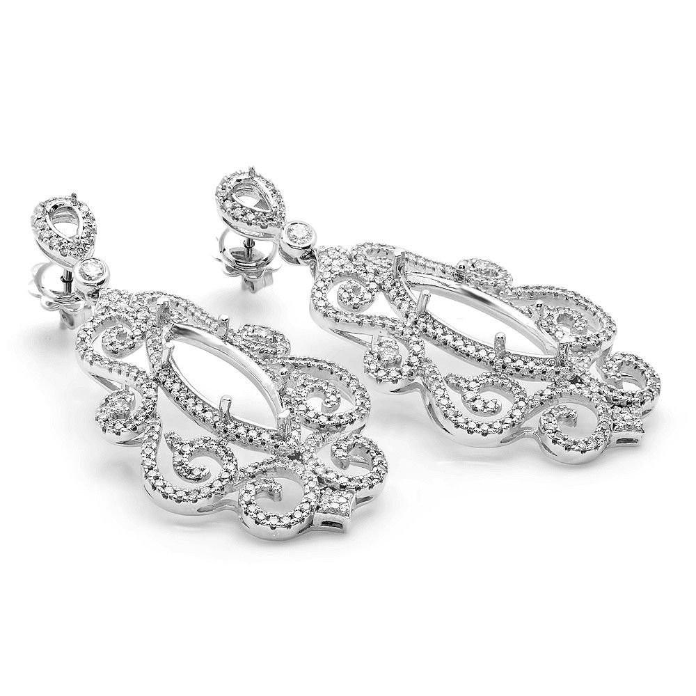 Diamond Vintage Style Chandelier Earrings Raven Fine Jewelers