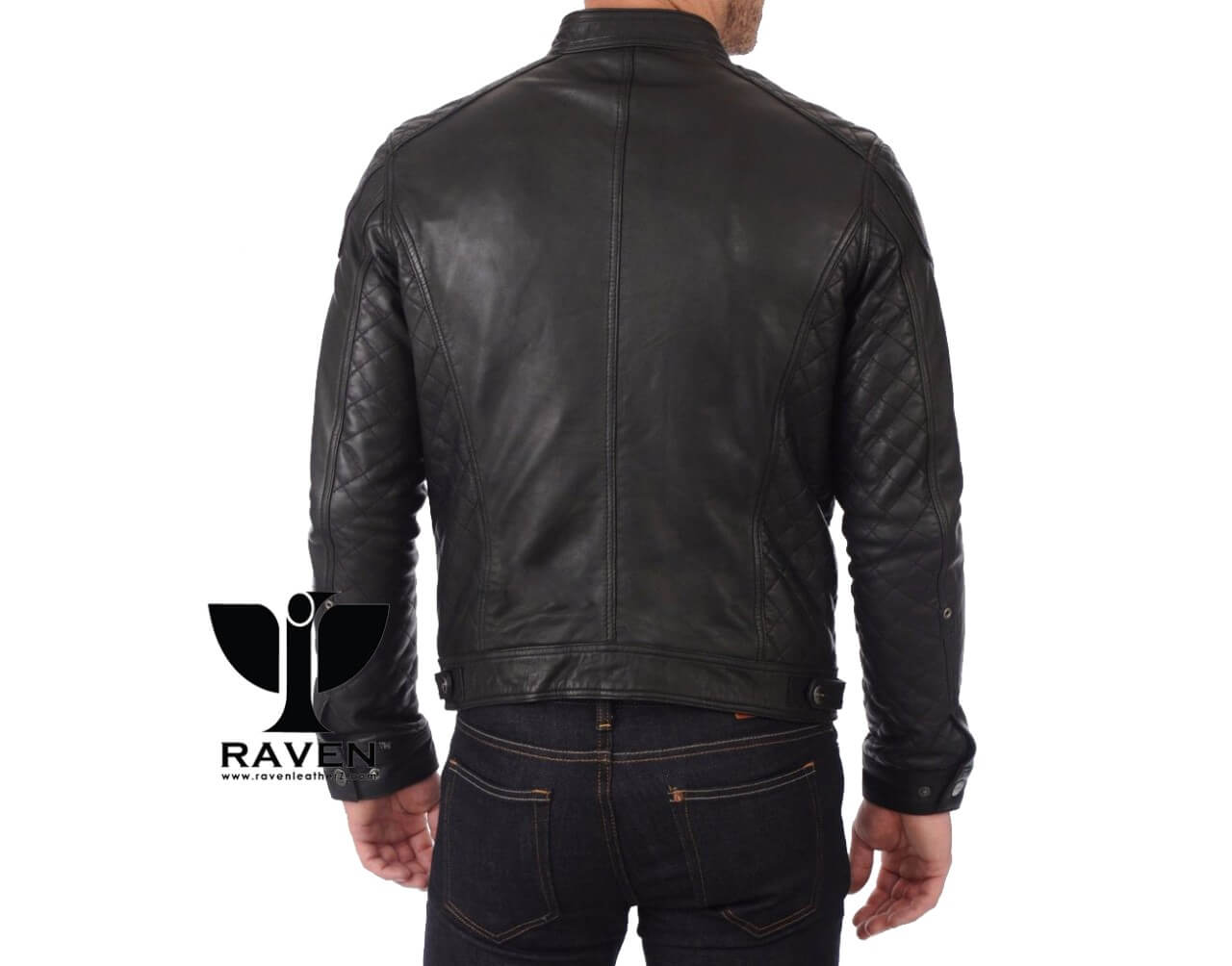 RR10 Quilted Motor Cycle Rider Jacket RAVEN