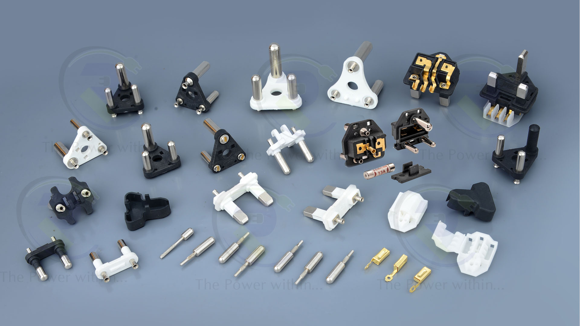 brass flat pins, brass hollow earthing pins, brass plug inserts, 13a