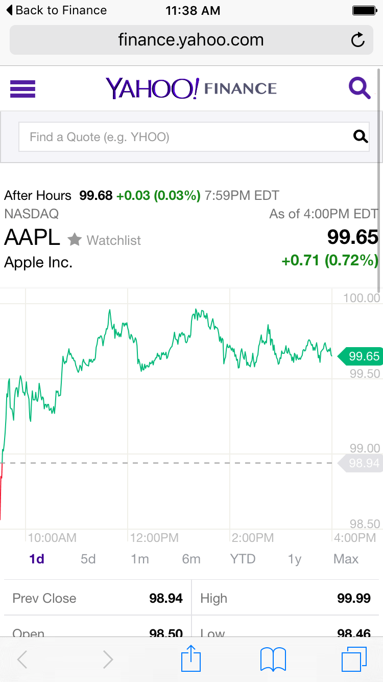 iOS's Stocks App clone written in React Native for demo purpose
