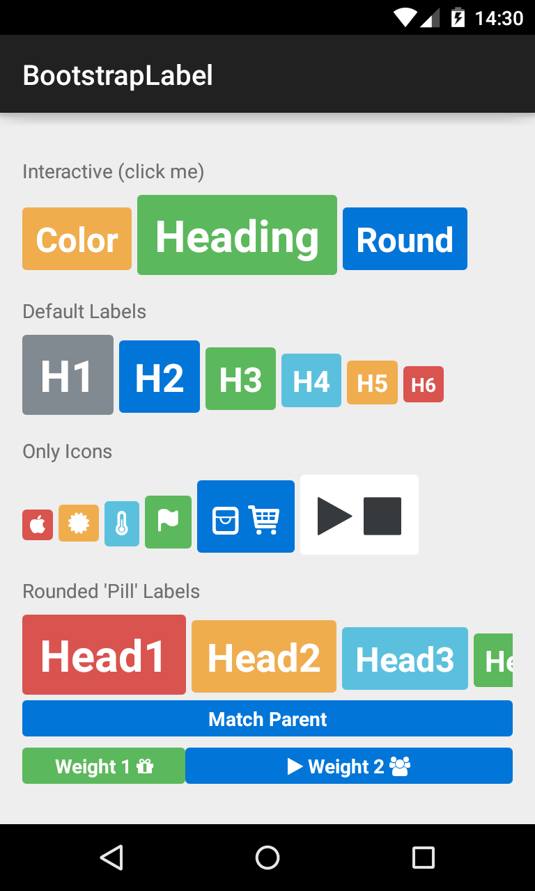 Bootstrap style widgets for Android with Glyph Icons