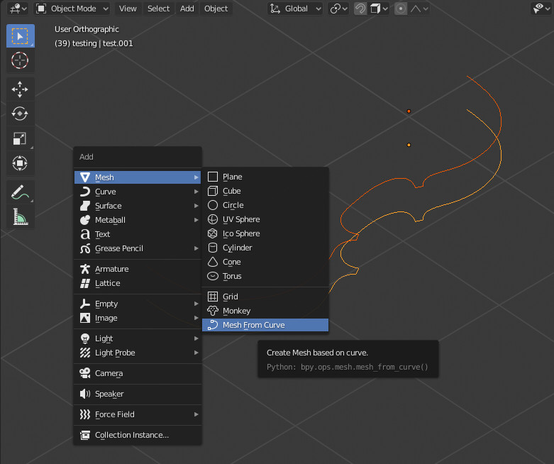 GitHub Scthe/MeshFromCurve_blender Addon for Blender to create mesh