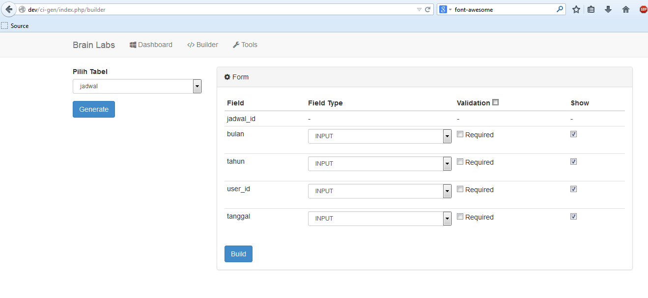 GitHub brainlabs/cigen Codeigniter 2.2.5 CRUD Code Generator With