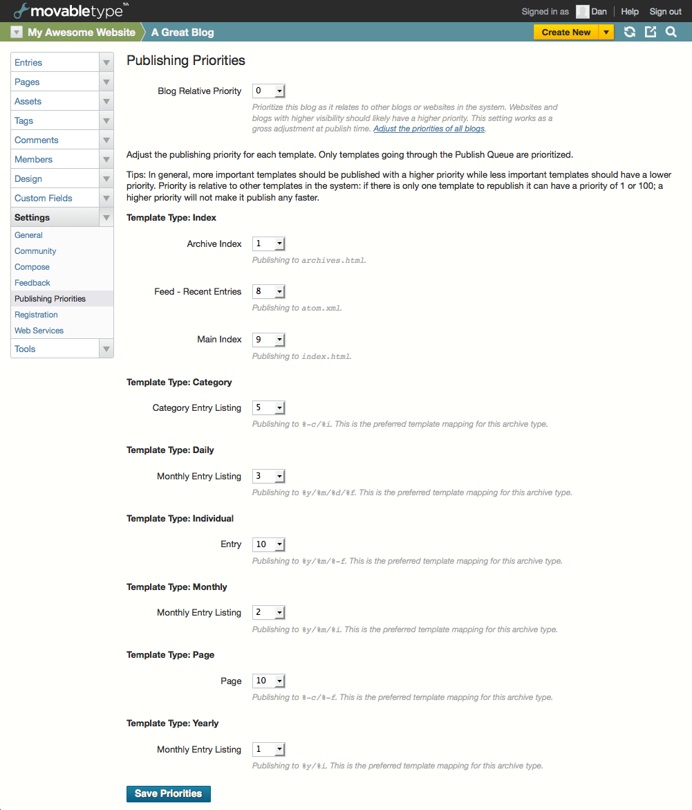 GitHub endevver/mtpluginpublishingpriorities A Movable Type