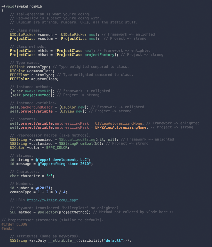 GitHub GeriBorbas/iOS.Library.eppz_Xcode An Xcode color scheme with meanings behind colors.