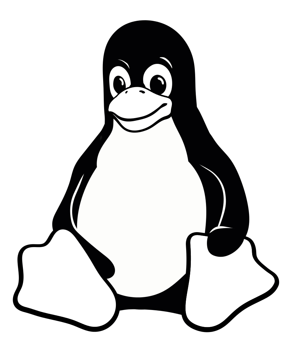 Tux update black and white vector lineart — LinuxArt