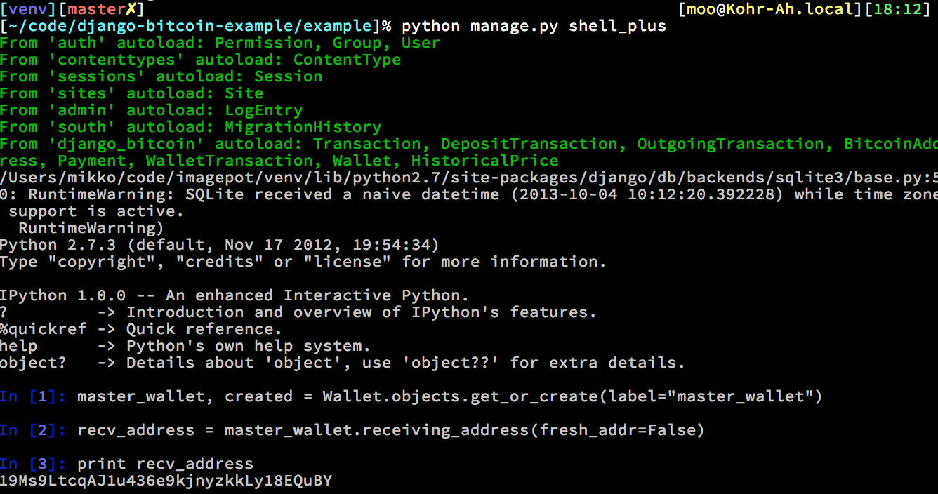 Accepting and spending bitcoins in a Django application