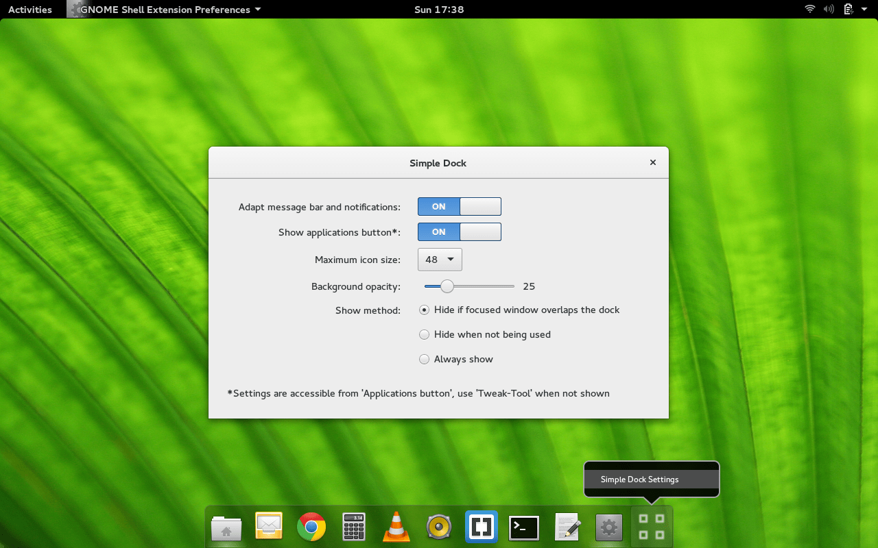 GitHub optimisme/gnomeshellsimpledock Bottom dock for gnome shell