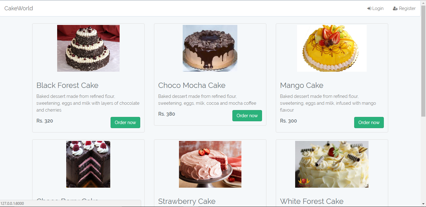 GitHub It is an online bakery store where user can login and
