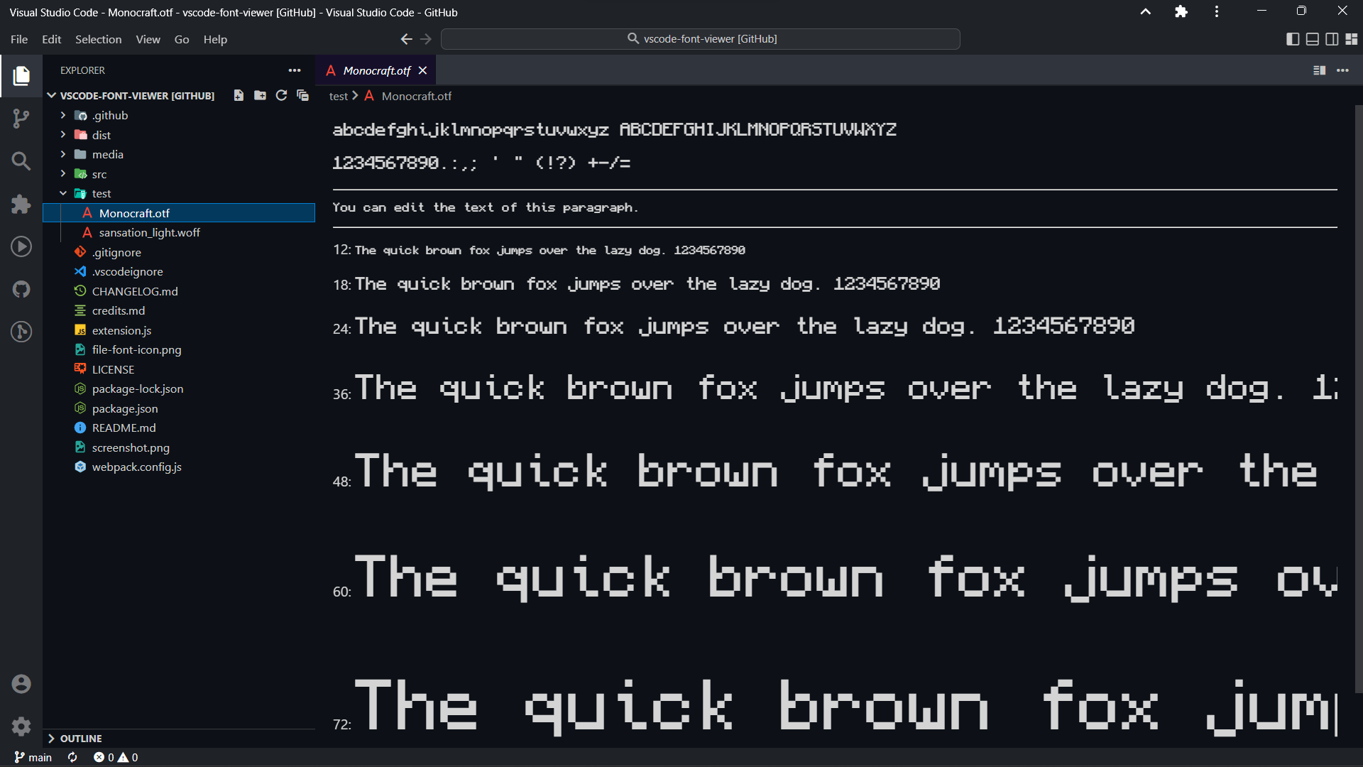 GitHub AdamRaichu/vscodefontviewer A VS Code extension which allows you to preview fonts.