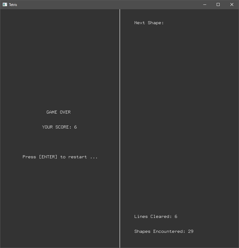 GitHub AvronGols/tetrisopengl Classic 2D Tetris game created using