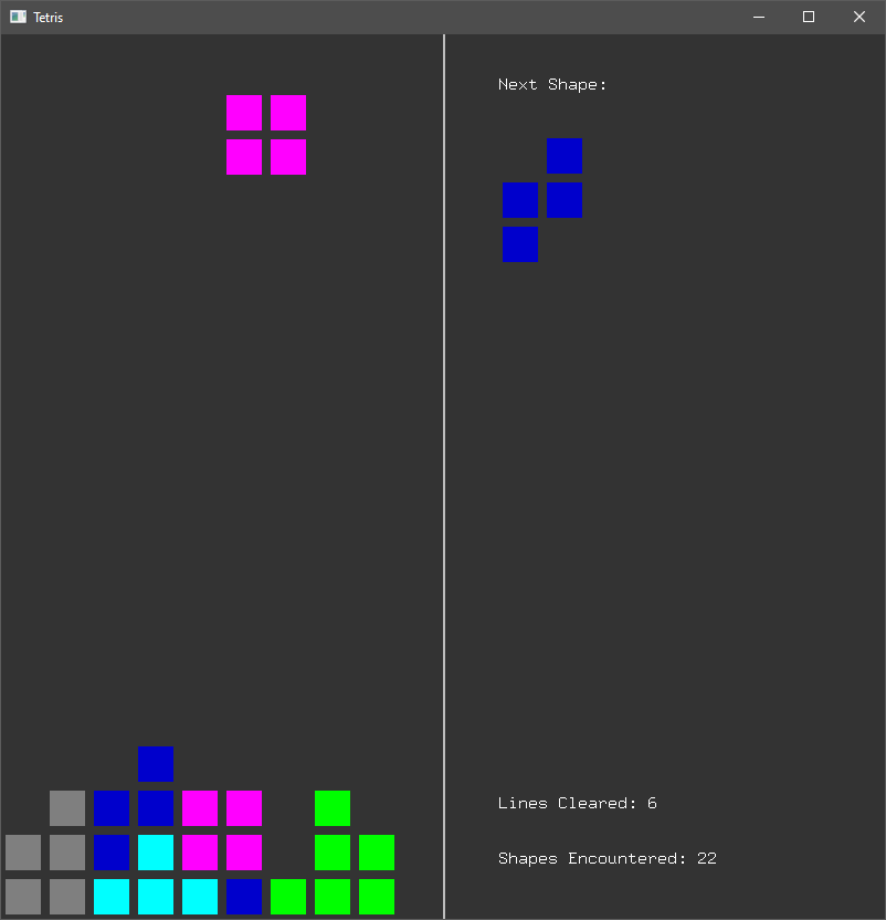 GitHub AvronGols/tetrisopengl Classic 2D Tetris game created using