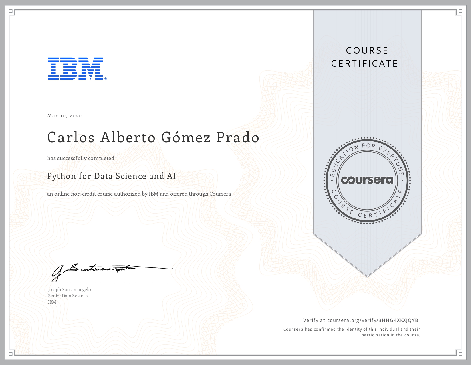 Información Personal Carlos Alberto Gómez Prado Data